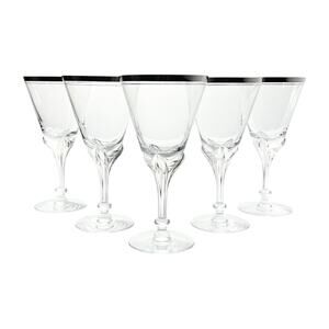 1950s Tiffin-Franciscan “Wedding Day” Set of 5 Water Glasses 7 1/4” 10oz